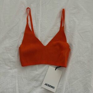 jacquemus orange valensole knit bralette NWT